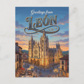 León, Spanje Spanje Briefkaart (Voorkant)