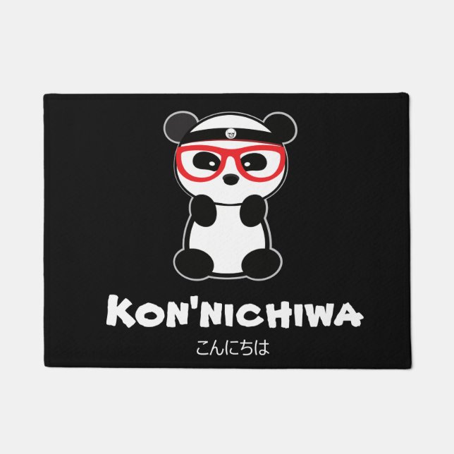 Leon the Panda Beer Kon'nichiwa Japans Deurmat (Voorkant)