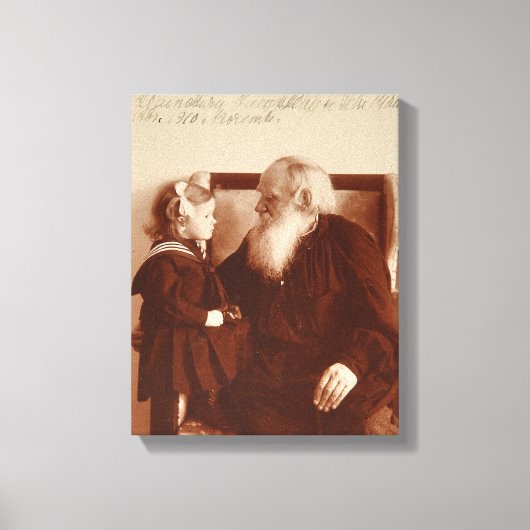 Leon Tolstoy met zijn kleindochter, Tatiana Canvas Afdruk (Voorkant)
