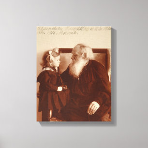 Leon Tolstoy met zijn kleindochter, Tatiana Canvas Afdruk