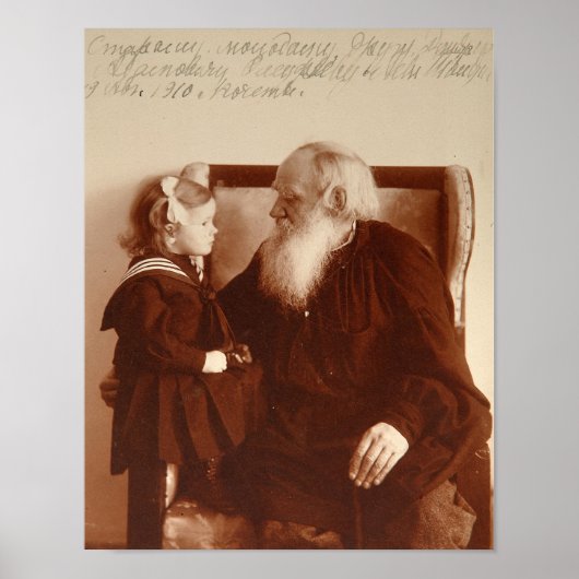 Leon Tolstoy met zijn kleindochter, Tatiana Poster (Voorkant)