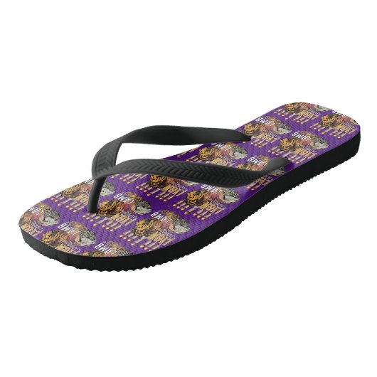 Leon van Judah Lamb van God Paarse Unisex Teenslippers (Schuin)