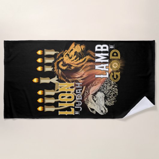 Leon van Judah Lamb van God Strandlaken (Voorkant)