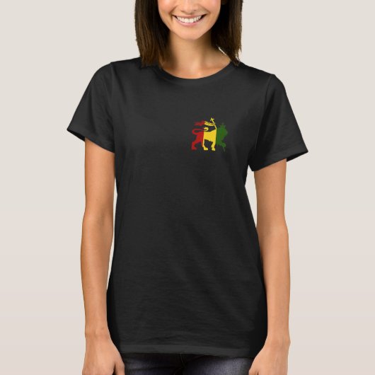 Leon van Judah Reggae Rastafari Ethiopian Hebrew i T-shirt (Voorkant)
