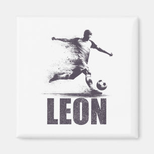 Leon Voetbaljongens Gepersonaliseerde Voornaam Leo Magneet