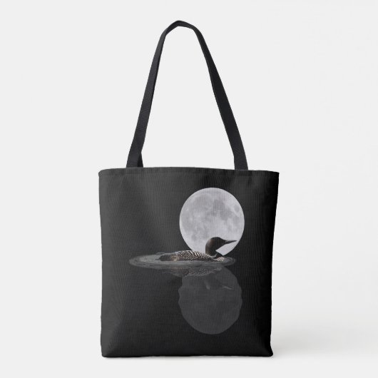 Leon zwemt in de maanlichte Canvas tas (Achterkant)