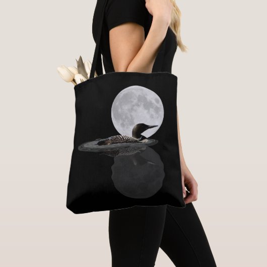 Leon zwemt in de maanlichte Canvas tas (Dichtbij)