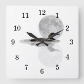 Leon zwemt in de moonlichte wandklok (Voorkant)