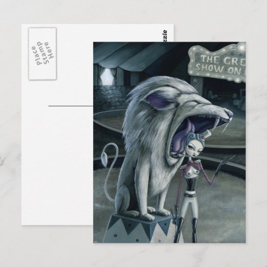 Leona de Lion Tamer Briefkaart (Voorkant / Achterkant)