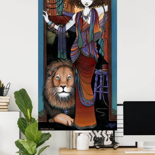 Leona Levon Bohemian Circus Lion Tamer Fae Poster (Thuiskantoor)