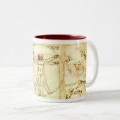 Leonado da Vinci Drawings 1 Tweekleurige Koffiemok (Voorkant rechts)