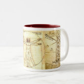 Leonado da Vinci Drawings 2 Tweekleurige Koffiemok (Voorkant rechts)