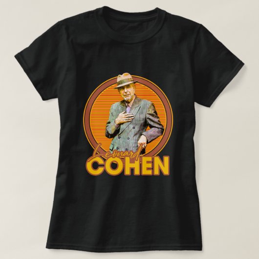 Leonard Cohen 70s esthetische stijl Ventilatorkuns T-shirt (Design voorkant)