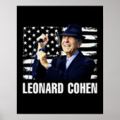Leonard Cohen American Flag Poster (Voorkant)