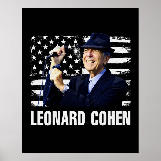 Leonard Cohen American Flag Poster (Voorkant)