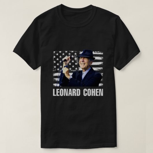 Leonard Cohen American Flag T-shirt (Design voorkant)