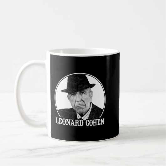 Leonard Cohen Art 60s Style Koffiemok (Links)
