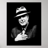 Leonard Cohen - Black and White Music Legend Poster (Voorkant)
