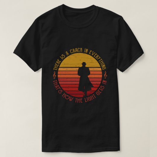 Leonard Cohen Er is een Crack in Alles T-shirt (Design voorkant)