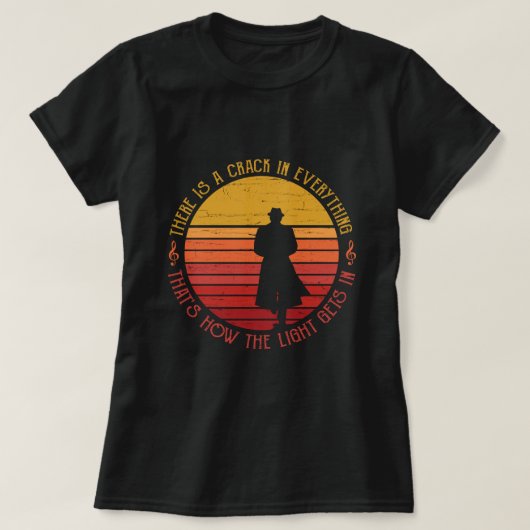 Leonard Cohen Er is een Crack in Alles T-shirt (Design voorkant)