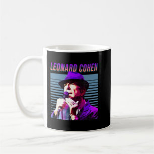 Leonard Cohen Faded 80's esthetisch design Koffiemok