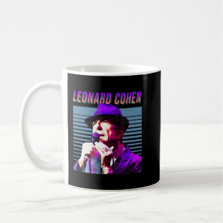 Leonard Cohen Faded 80's esthetisch design Koffiemok