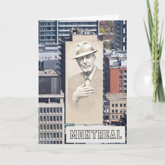 Leonard Cohen Mural in Montreal, Canada Bedankkaart (Voorkant)