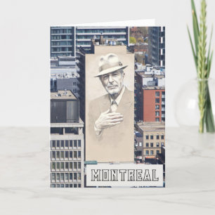 Leonard Cohen Mural in Montreal, Canada Bedankkaart