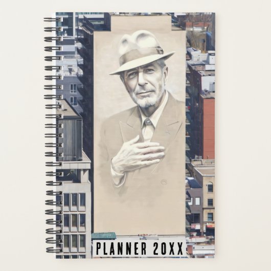 Leonard Cohen Mural in Montreal, Canada Planner (Voorkant)