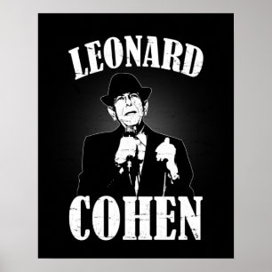 Leonard Cohen op Niveau Vernietigde T-shirt Vintag Poster