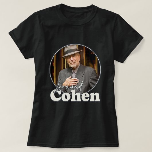 Leonard Cohen Retro Portrait FanArt Tribute T-shirt (Design voorkant)