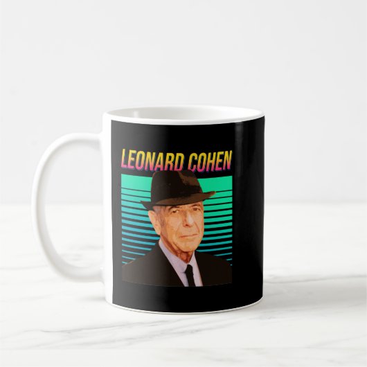 Leonard Cohen Retro Portrait Koffiemok (Links)