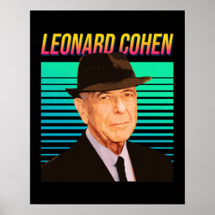 Leonard Cohen Retro Portrait Poster