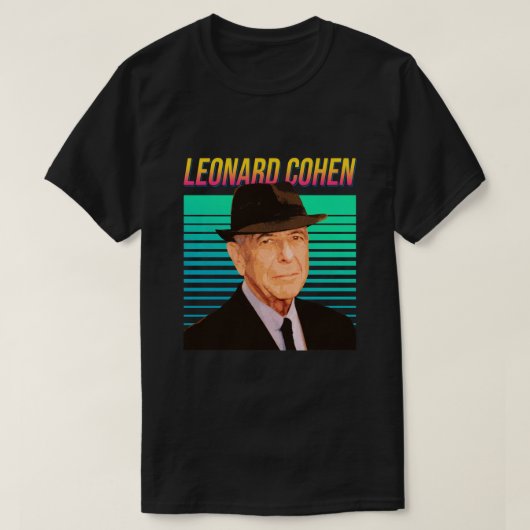 Leonard Cohen Retro Portrait T-shirt (Design voorkant)