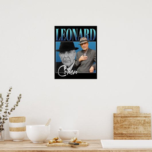 Leonard Cohen Retro Style Gifts voor ventilatoren Poster (Keuken)