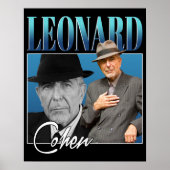 Leonard Cohen Retro Style Gifts voor ventilatoren Poster (Voorkant)