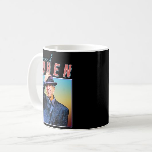 Leonard Cohen Retro Style Music Fan Gifts Koffiemok (Voorkant links)