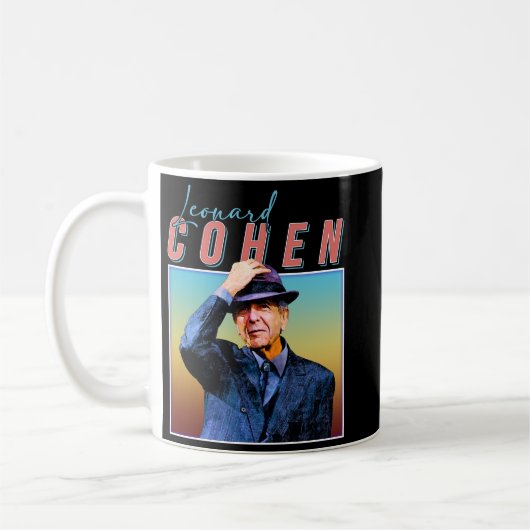 Leonard Cohen Retro Style Music Fan Gifts Koffiemok (Links)