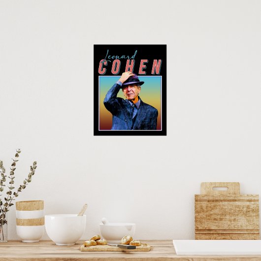 Leonard Cohen Retro Style Music Fan Gifts Poster (Keuken)