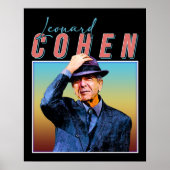Leonard Cohen Retro Style Music Fan Gifts Poster (Voorkant)