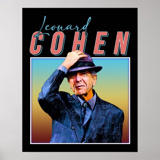 Leonard Cohen Retro Style Music Fan Gifts Poster (Voorkant)