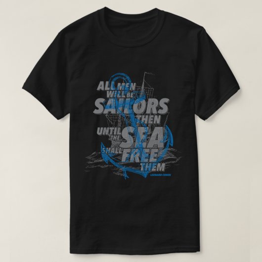 Leonard Cohen Suzanne Lyrics Alle Mannen zullen Sa T-shirt (Design voorkant)