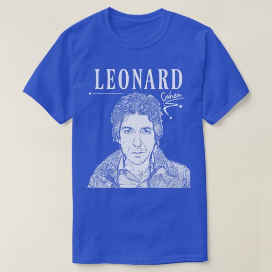 Leonard cohen White retro T-shirt (Design voorkant)