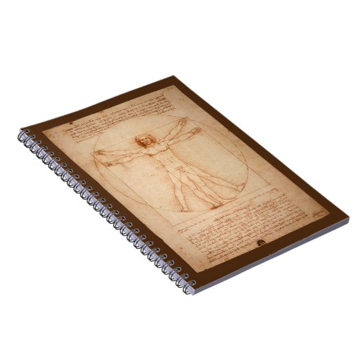 Leonard Da Vinci Anatomy of Man Vitruvian Man Notitieboek (Rechterzijde)