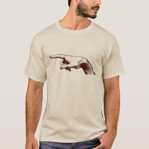 Leonard Da Vinci wijst met vinger t-shirt