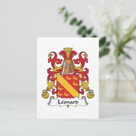Leonard Family Crest Briefkaart (Staand voorkant)