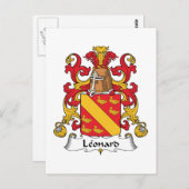 Leonard Family Crest Briefkaart (Voorkant / Achterkant)