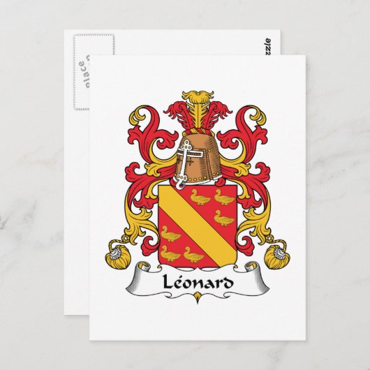 Leonard Family Crest Briefkaart (Voorkant / Achterkant)