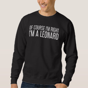Leonard Funny Familienaam Tree Birthday Reunion Trui
