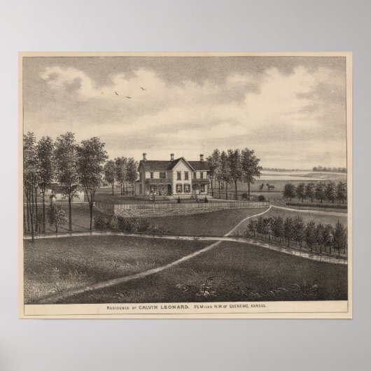 Leonard residentie, Quenemo, Kansas Poster (Voorkant)